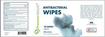 Label Image (Premium Nature Antibacterial Wipes 70 Pcs 01)